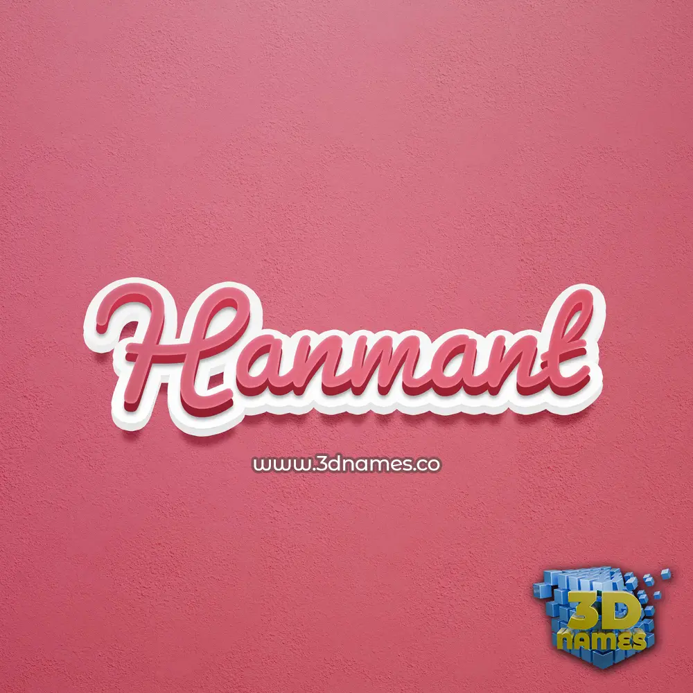 hanmant in Red Scribble style - 3D name wallpaper
