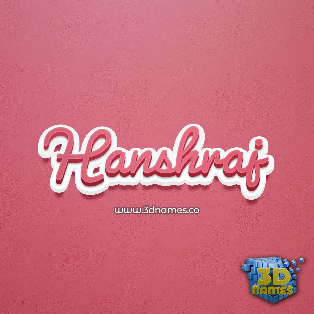 hanshraj in Red Scribble style - 3D name wallpaper