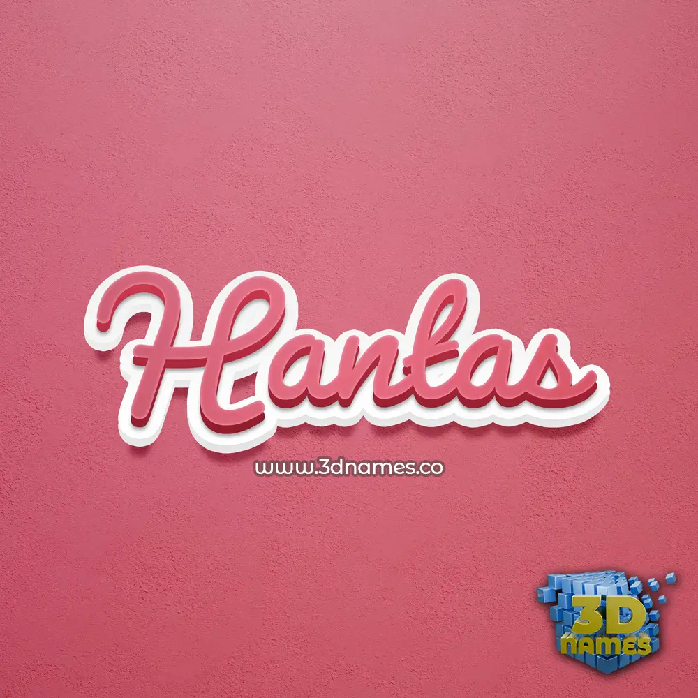 hantas in Red Scribble style - 3D name wallpaper
