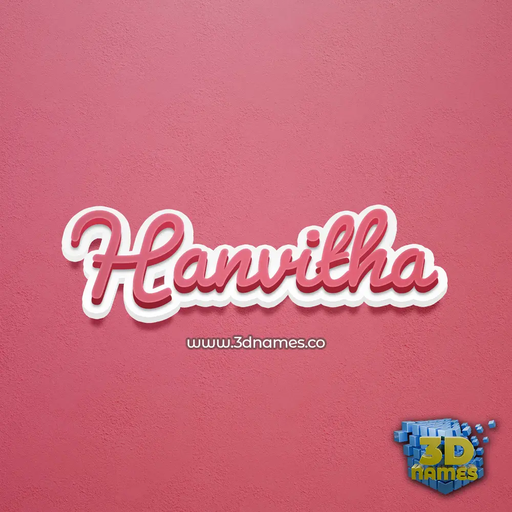 hanvitha in Red Scribble style - 3D name wallpaper