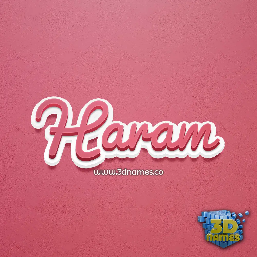 haram in Red Scribble style - 3D name wallpaper
