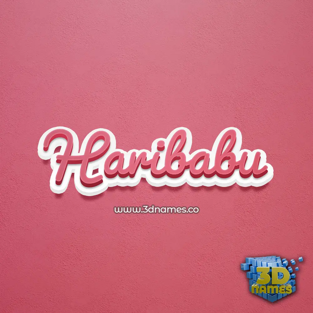 haribabu in Red Scribble style - 3D name wallpaper