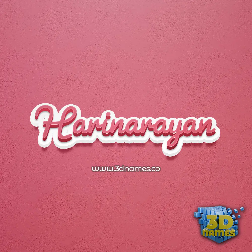 harinarayan in Red Scribble style - 3D name wallpaper