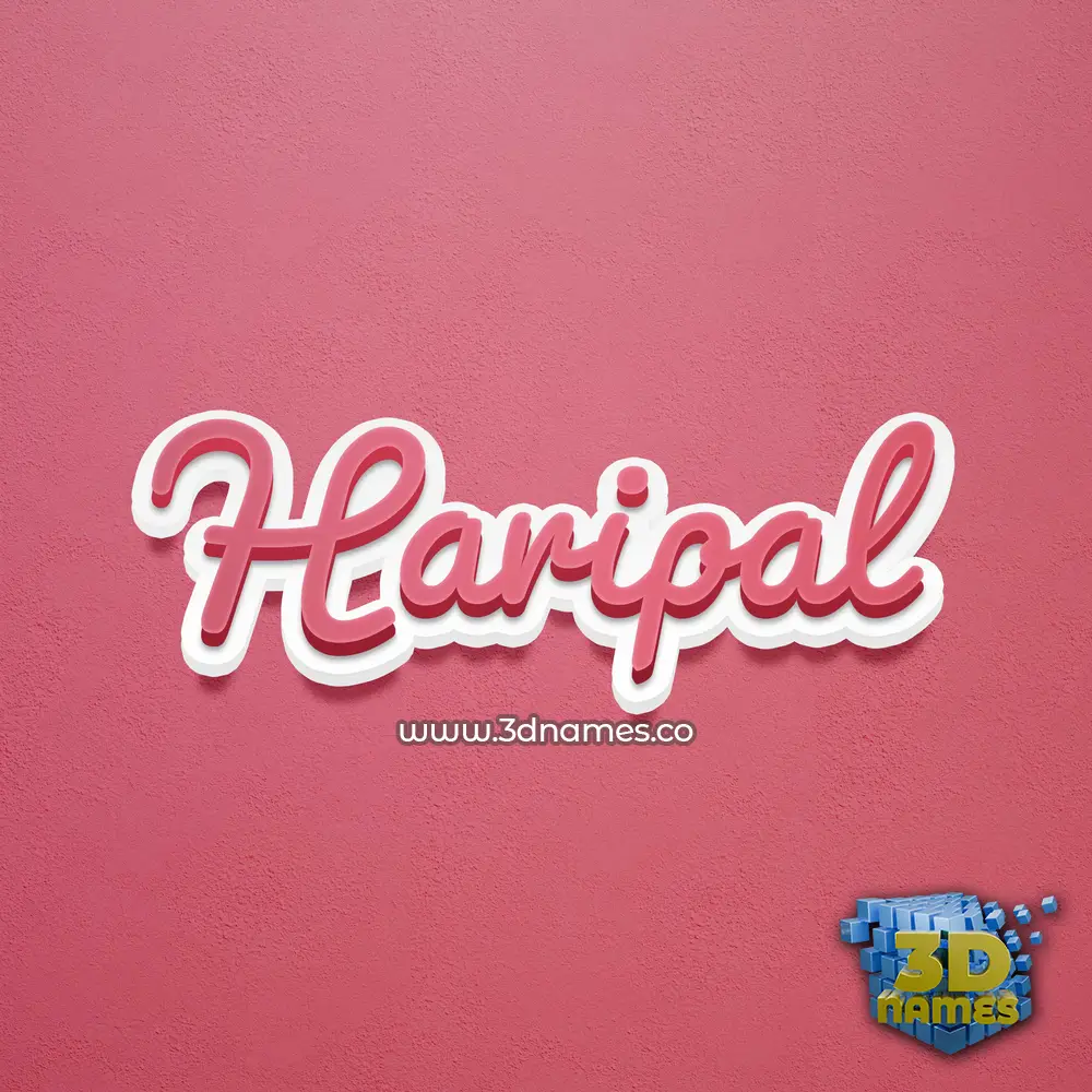haripal in Red Scribble style - 3D name wallpaper