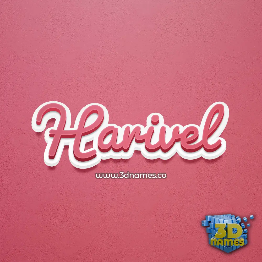 harivel in Red Scribble style - 3D name wallpaper