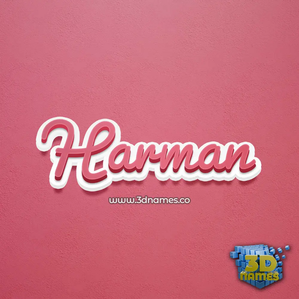 harman in Red Scribble style - 3D name wallpaper