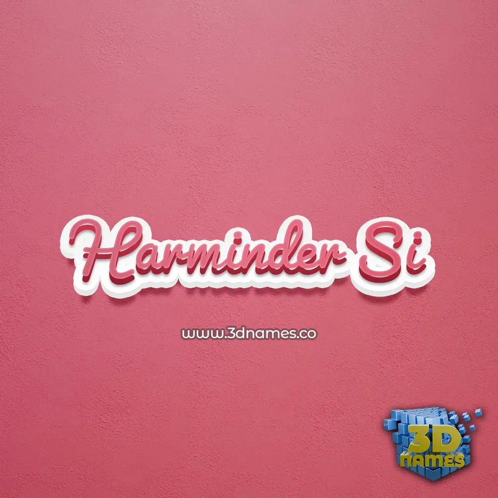 harminder si in Red Scribble style - 3D name wallpaper