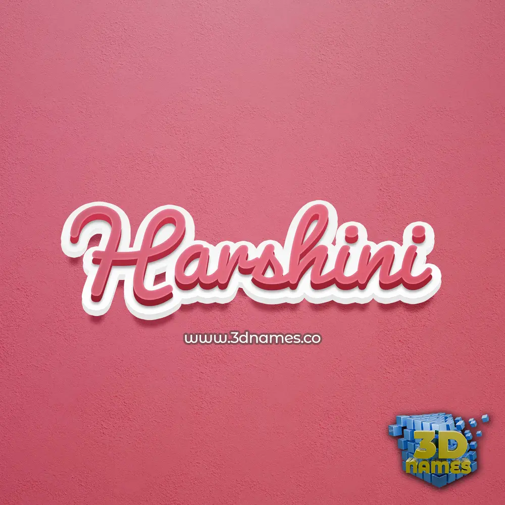 harshini in Red Scribble style - 3D name wallpaper