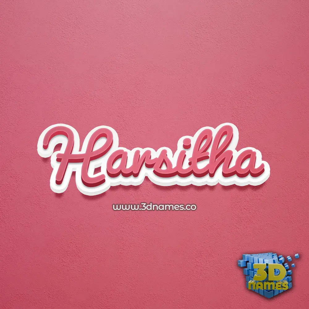 harsitha in Red Scribble style - 3D name wallpaper