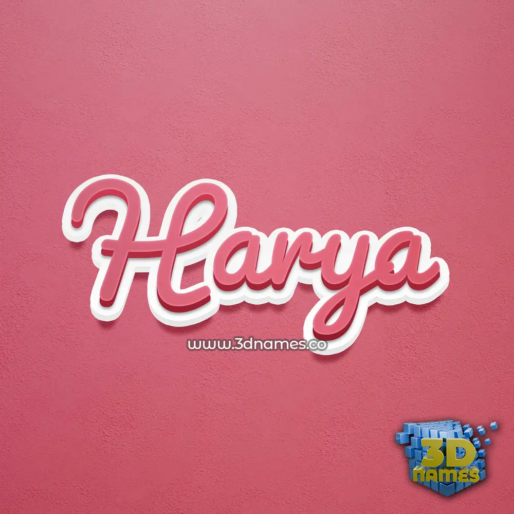 harya in Red Scribble style - 3D name wallpaper
