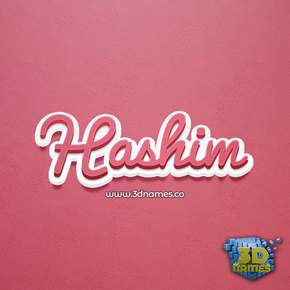 hashim in Red Scribble style - 3D name wallpaper