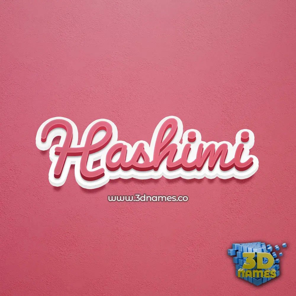 hashimi in Red Scribble style - 3D name wallpaper