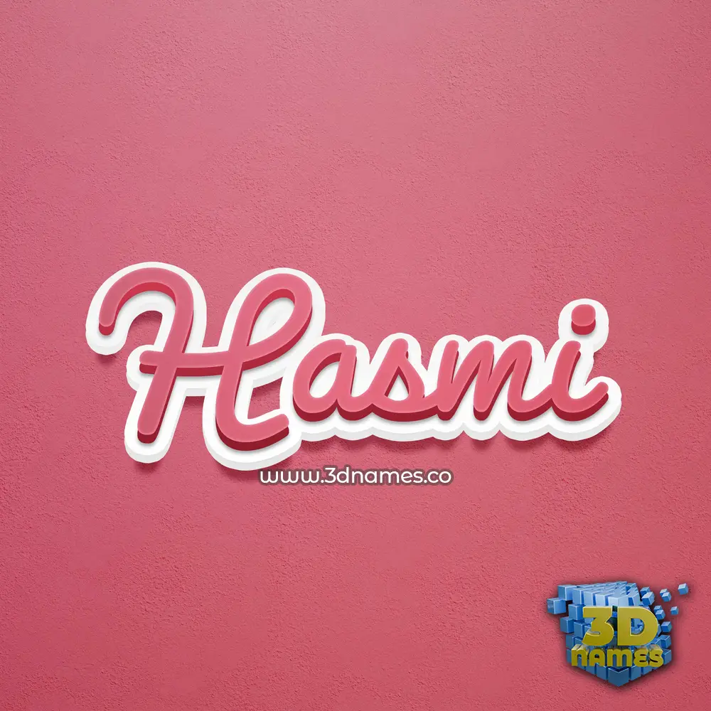 hasmi in Red Scribble style - 3D name wallpaper