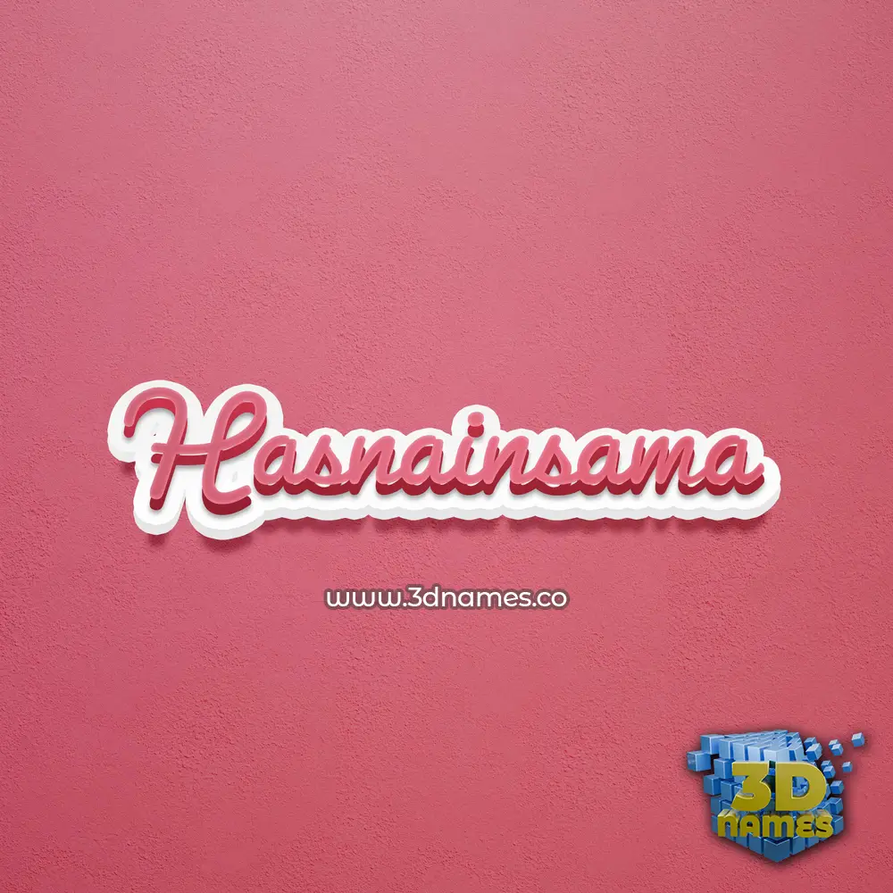 hasnainsama in Red Scribble style - 3D name wallpaper