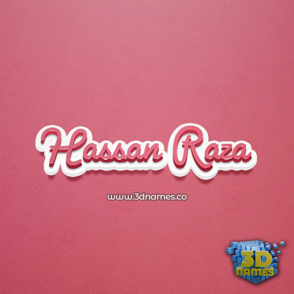 hassan raza in Red Scribble style - 3D name wallpaper