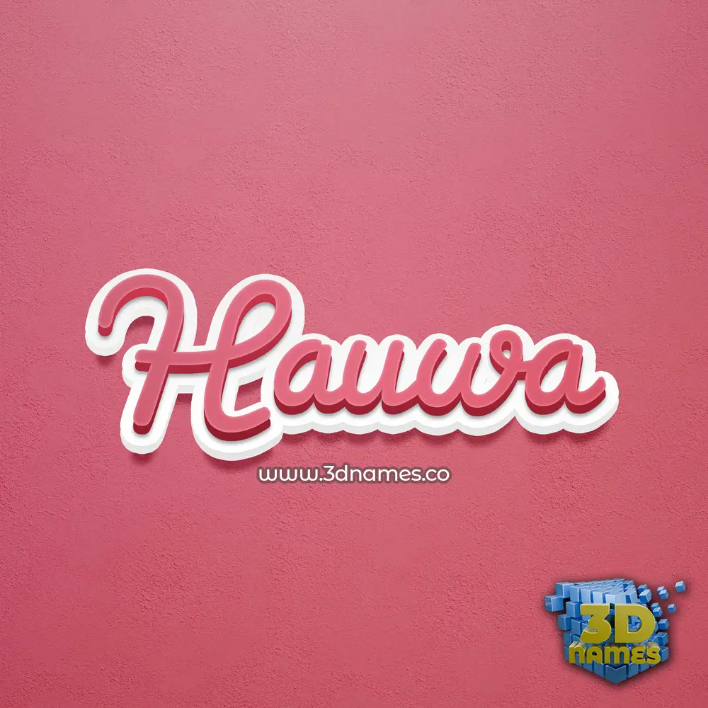 hauwa in Red Scribble style - 3D name wallpaper