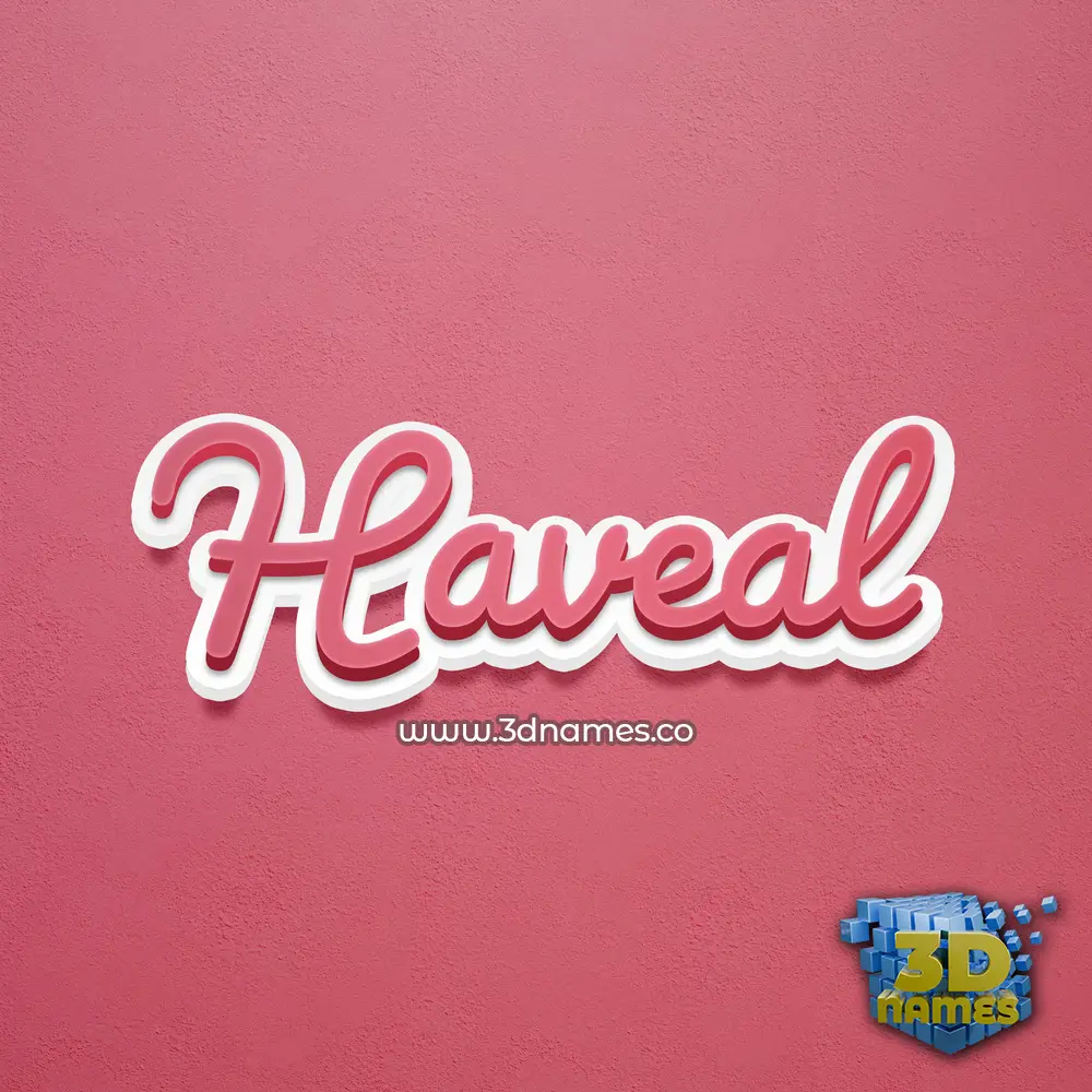 haveal in Red Scribble style - 3D name wallpaper