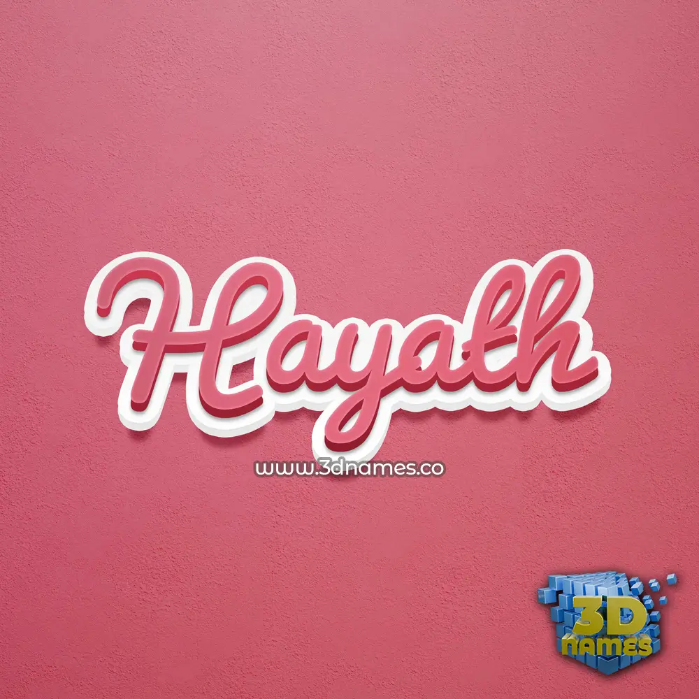 hayath in Red Scribble style - 3D name wallpaper