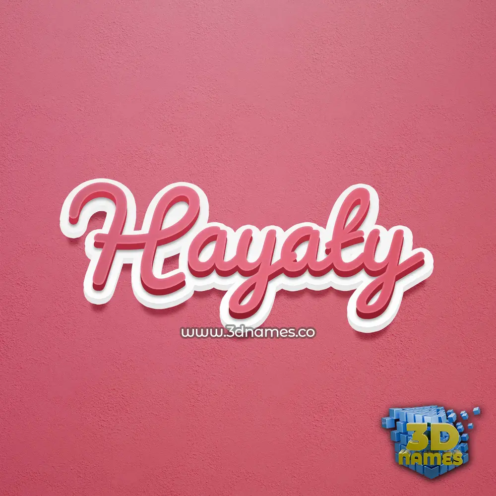 hayaty in Red Scribble style - 3D name wallpaper