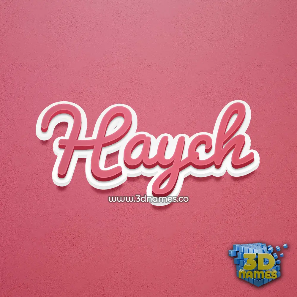 haych in Red Scribble style - 3D name wallpaper