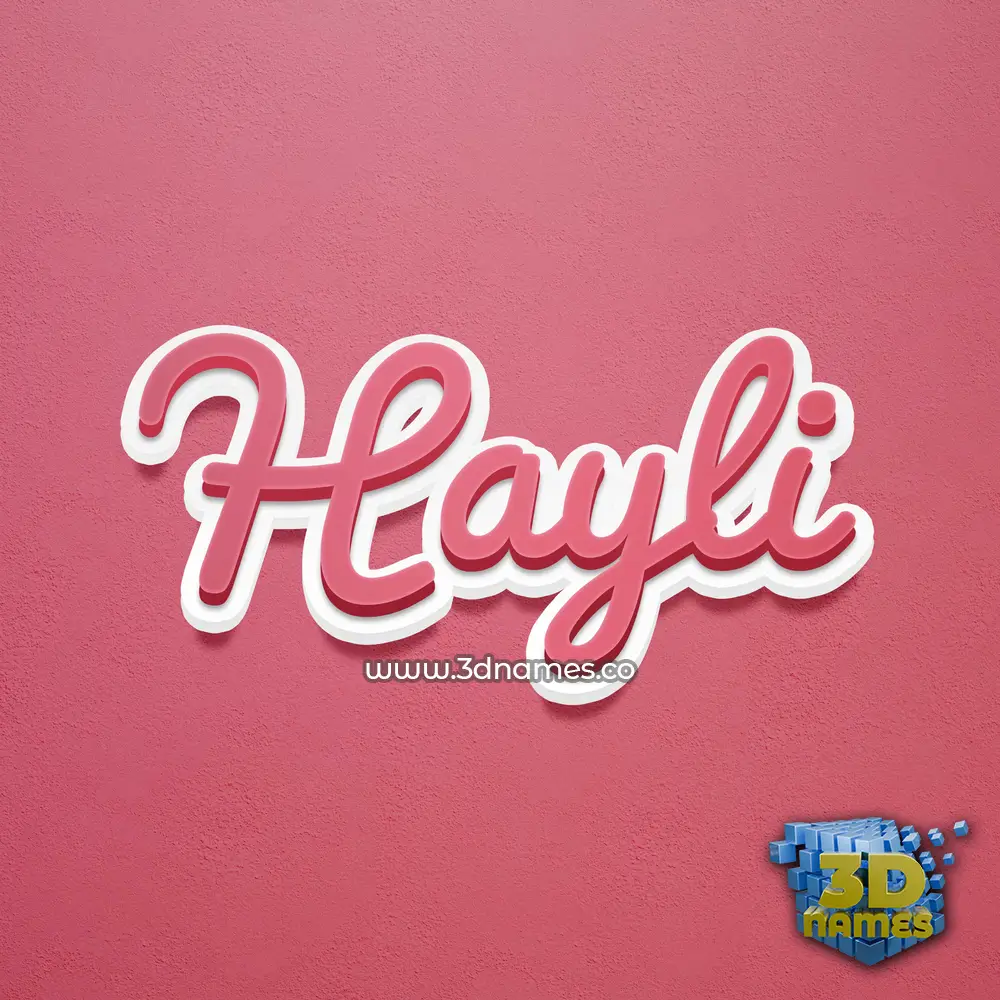 hayli in Red Scribble style - 3D name wallpaper