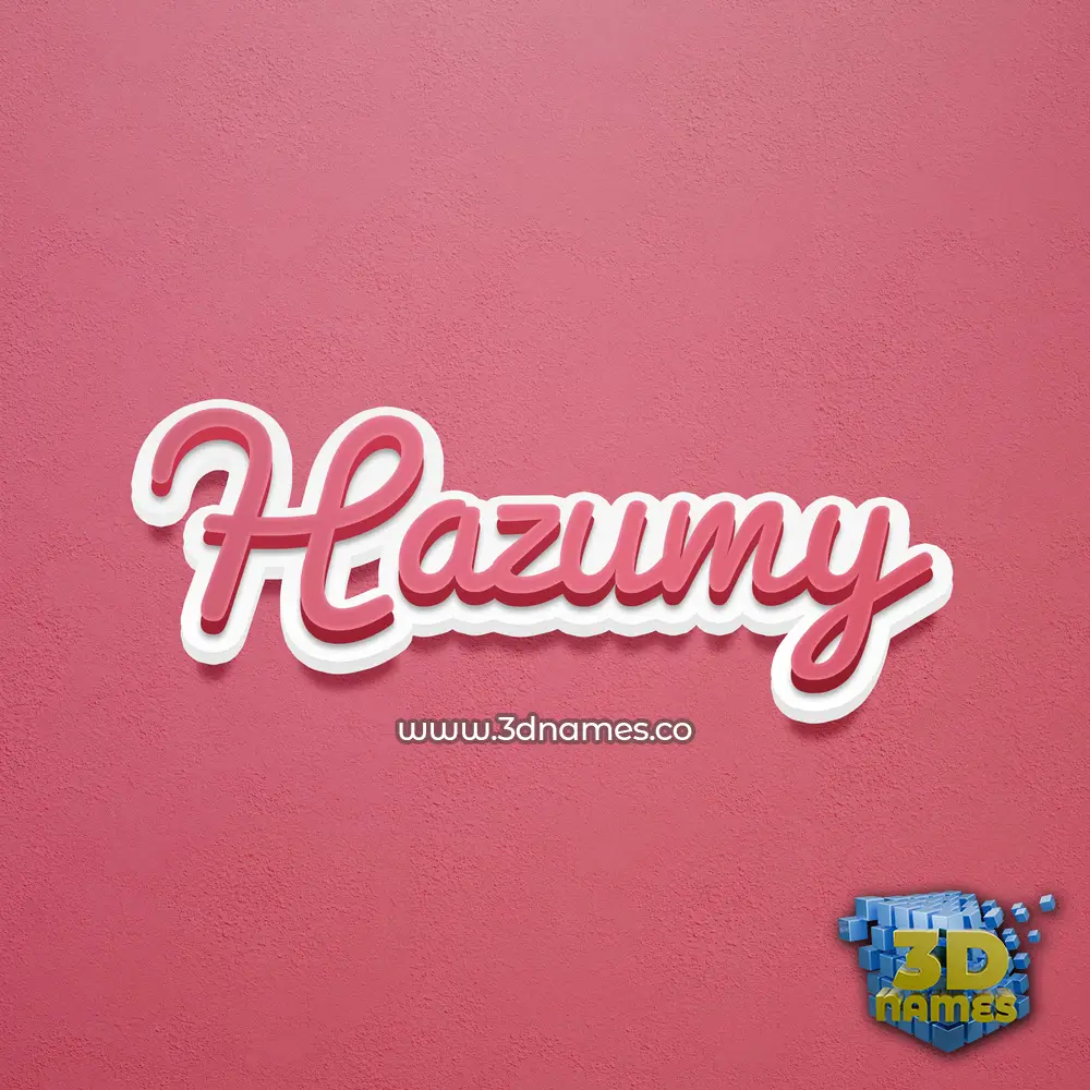 hazumy in Red Scribble style - 3D name wallpaper
