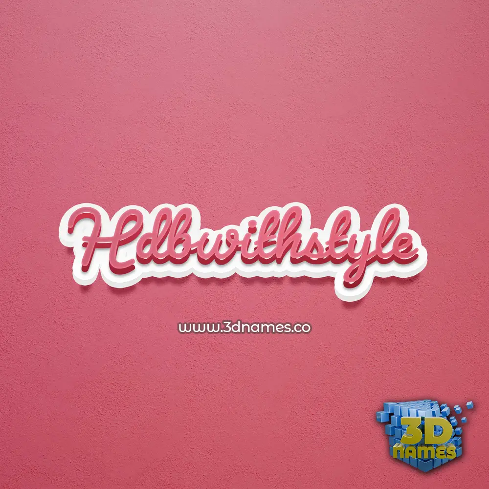 hdbwithstyle in Red Scribble style - 3D name wallpaper