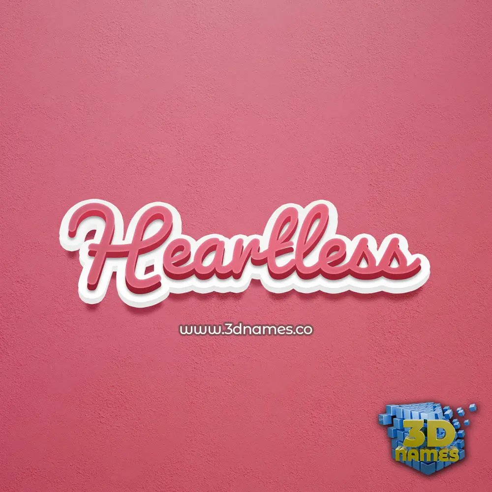 heartless in Red Scribble style - 3D name wallpaper heartless in Red Scribble style - 3D name wallpaper