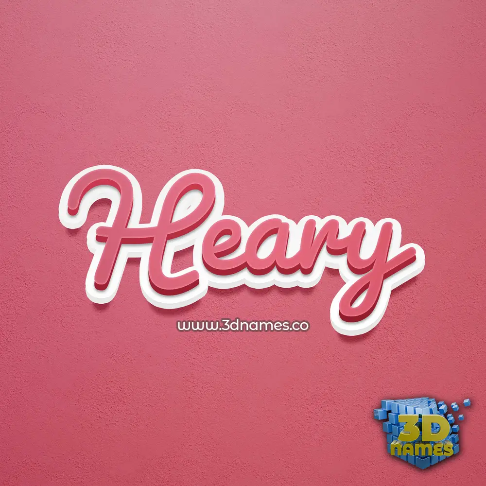 heary in Red Scribble style - 3D name wallpaper