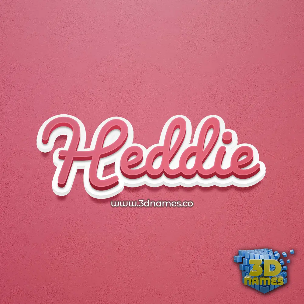 heddie in Red Scribble style - 3D name wallpaper