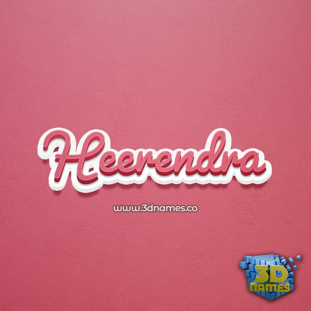 heerendra in Red Scribble style - 3D name wallpaper