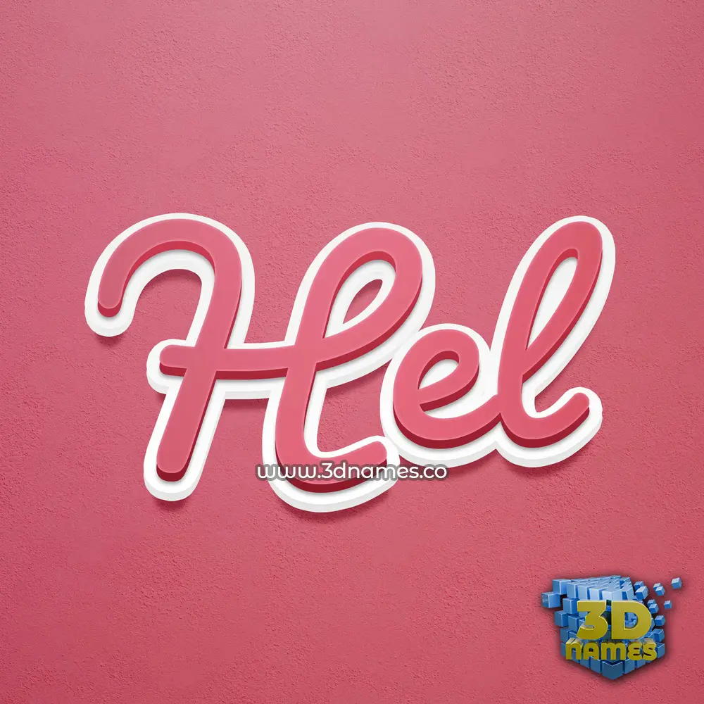 hel in Red Scribble style - 3D name wallpaper