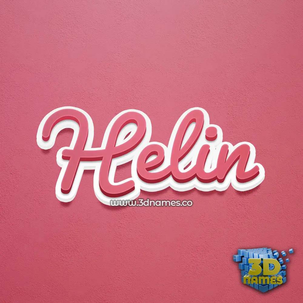 helin in Red Scribble style - 3D name wallpaper