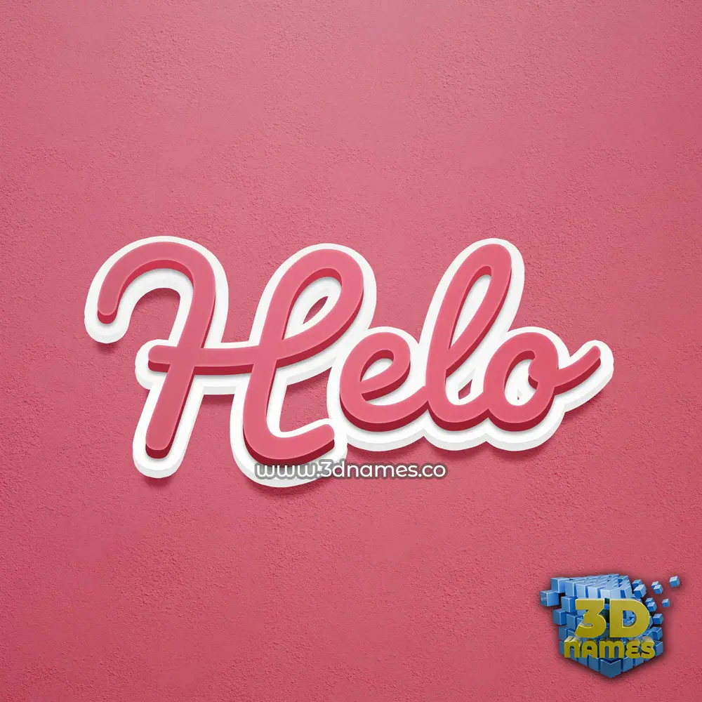 helo in Red Scribble style - 3D name wallpaper