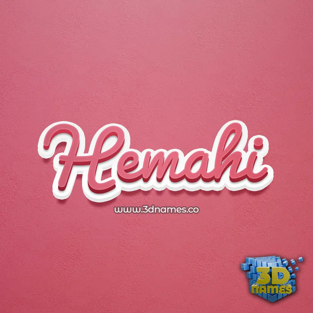hemahi in Red Scribble style - 3D name wallpaper