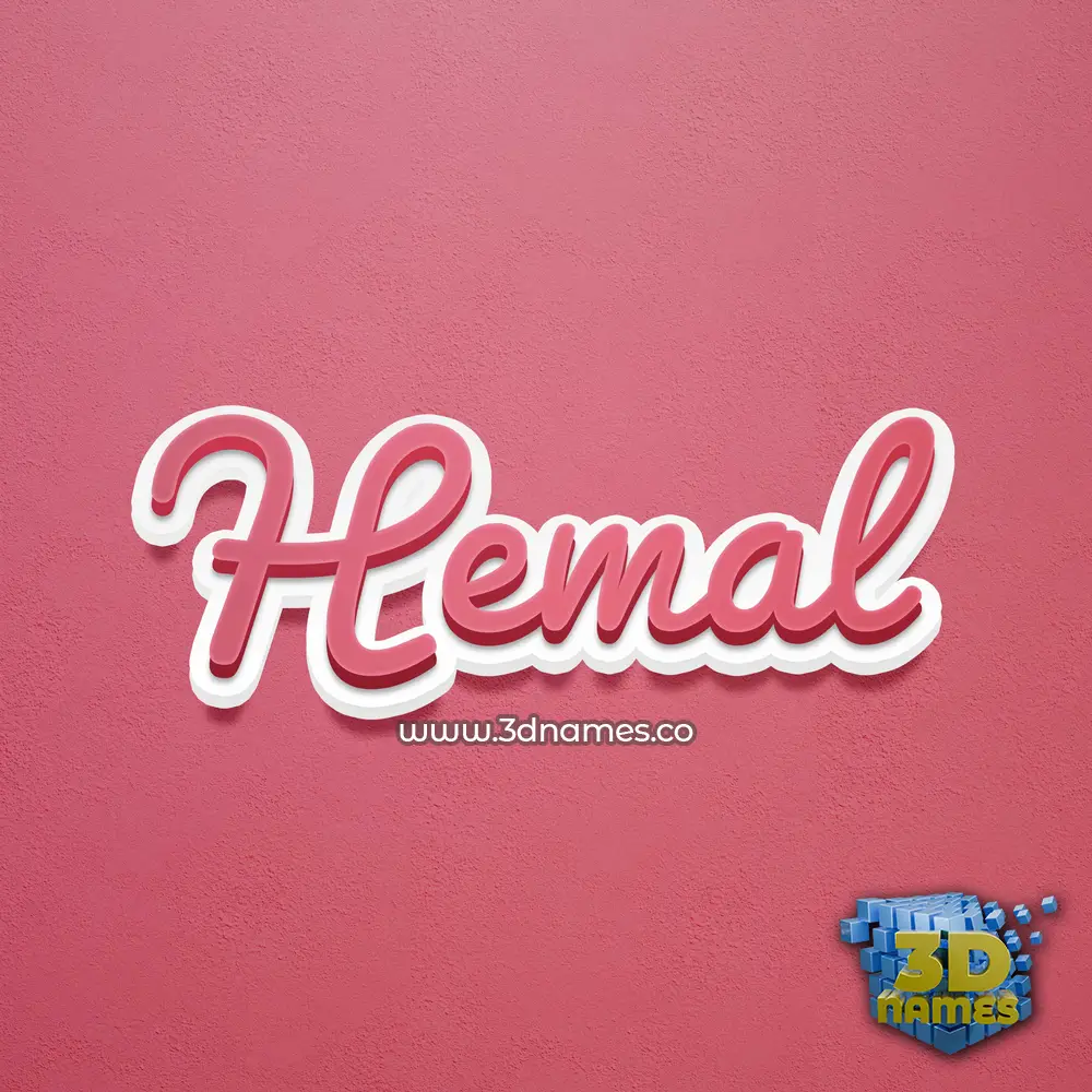 hemal in Red Scribble style - 3D name wallpaper