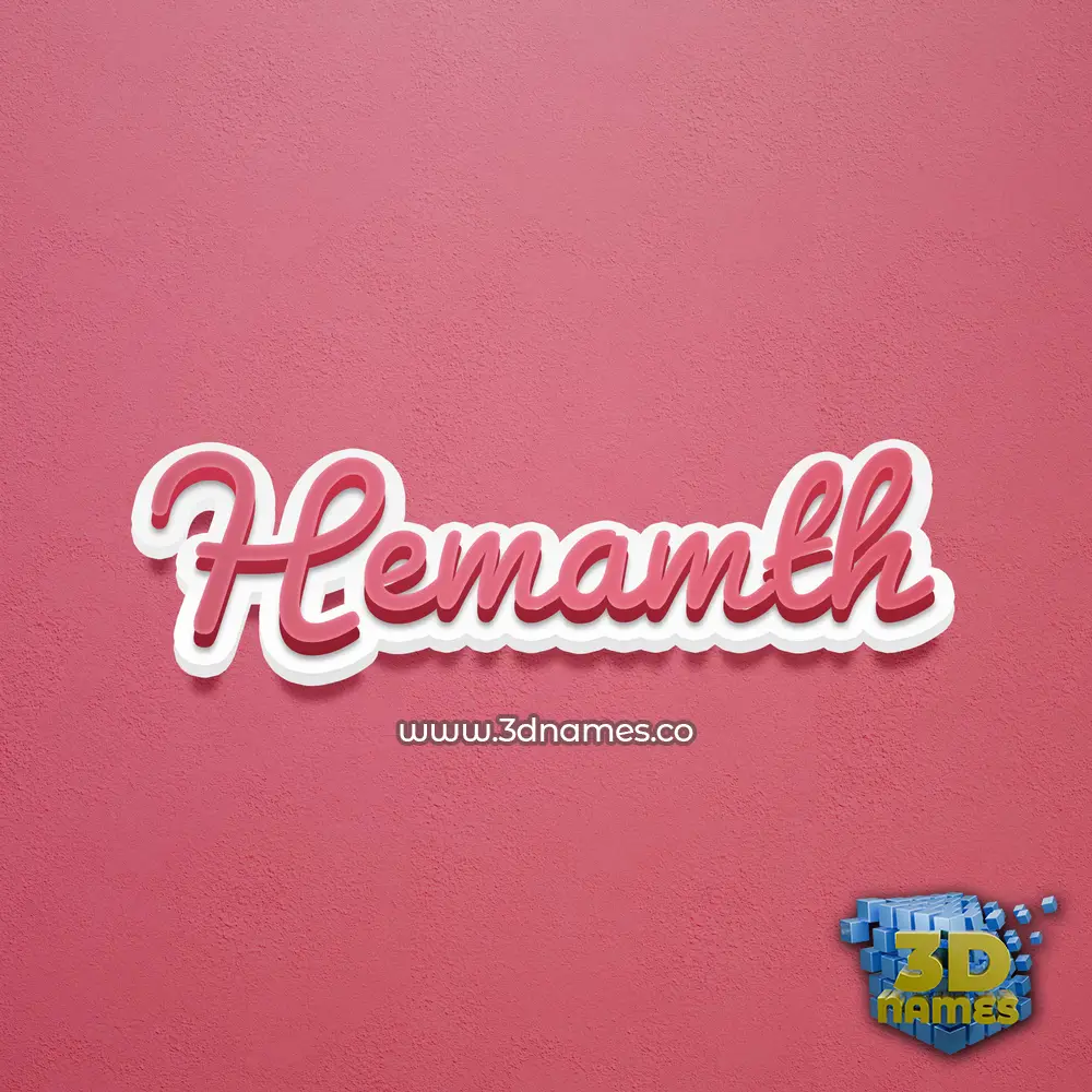 hemamth in Red Scribble style - 3D name wallpaper