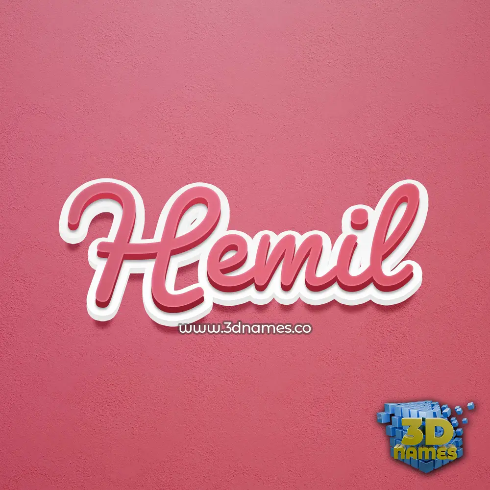 hemil in Red Scribble style - 3D name wallpaper