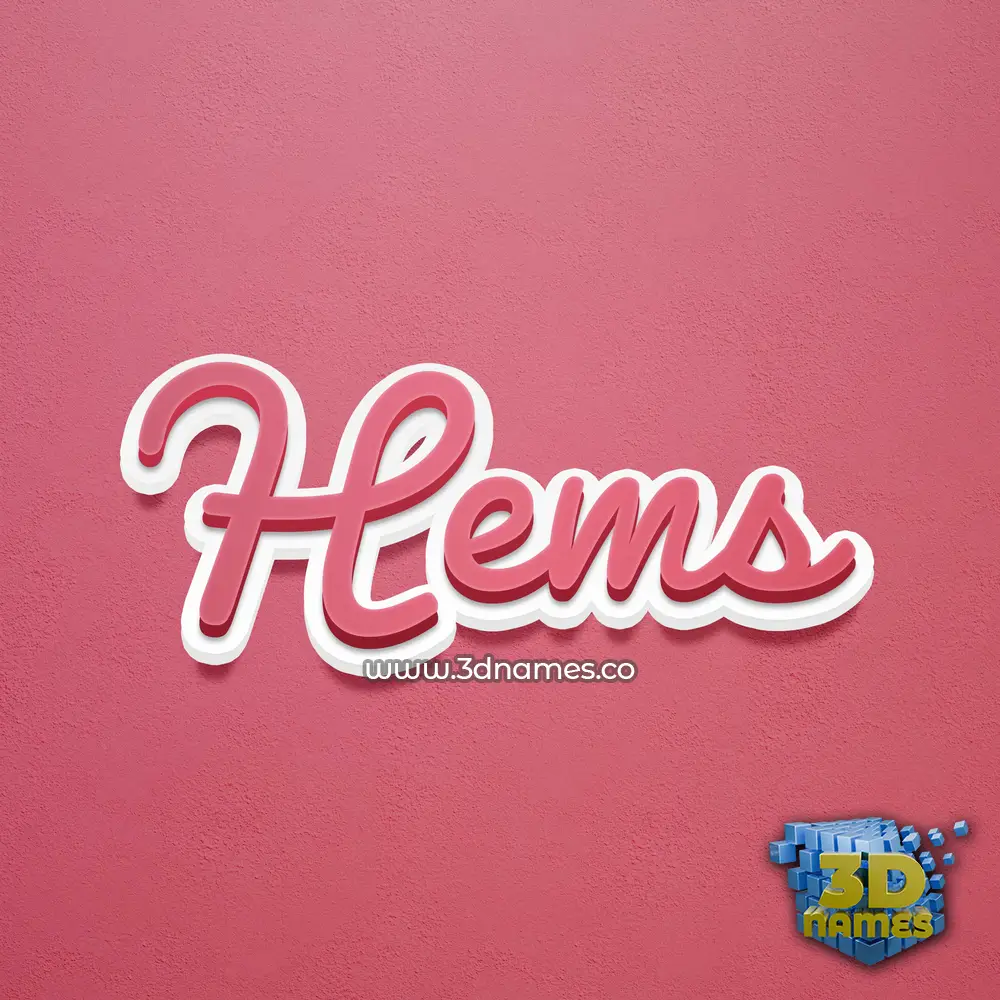 hems in Red Scribble style - 3D name wallpaper