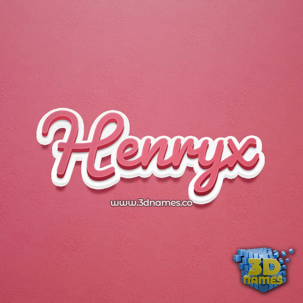henryx in Red Scribble style - 3D name wallpaper