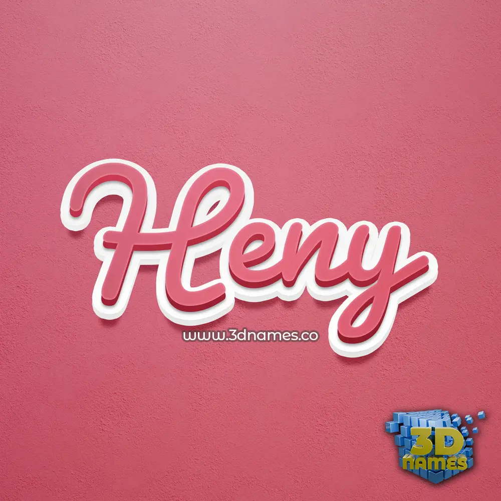 heny in Red Scribble style - 3D name wallpaper