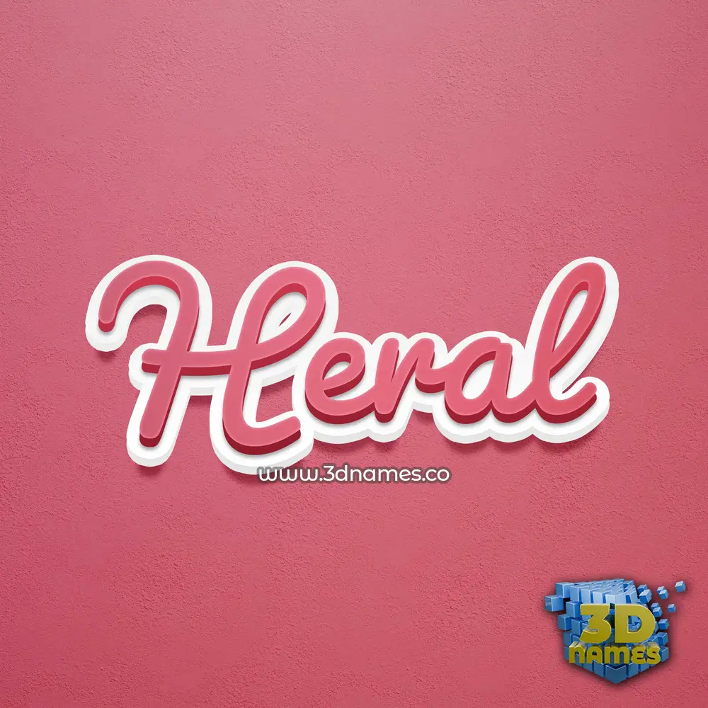 heral in Red Scribble style - 3D name wallpaper