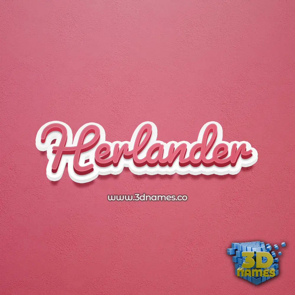 herlander in Red Scribble style - 3D name wallpaper