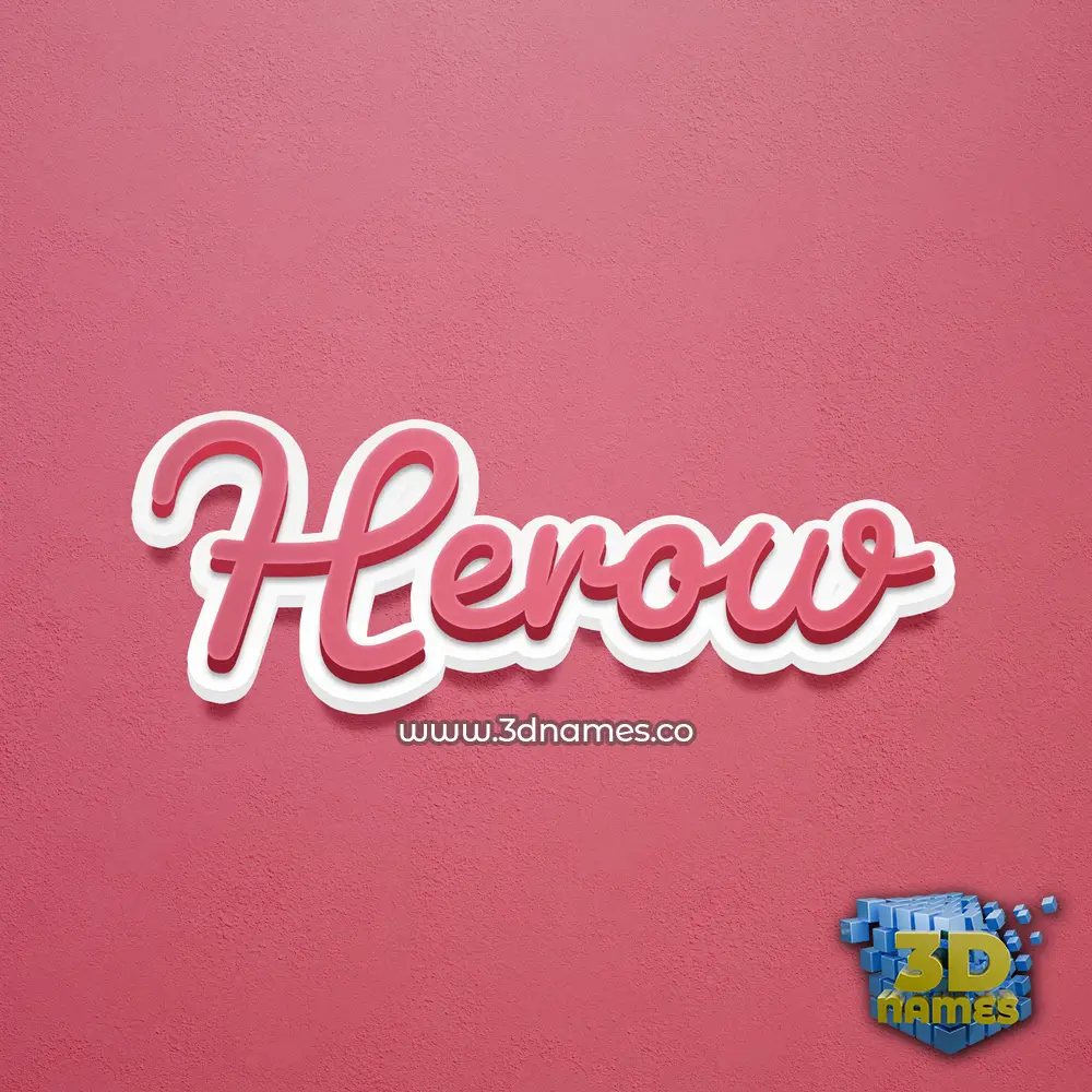 herow in Red Scribble style - 3D name wallpaper