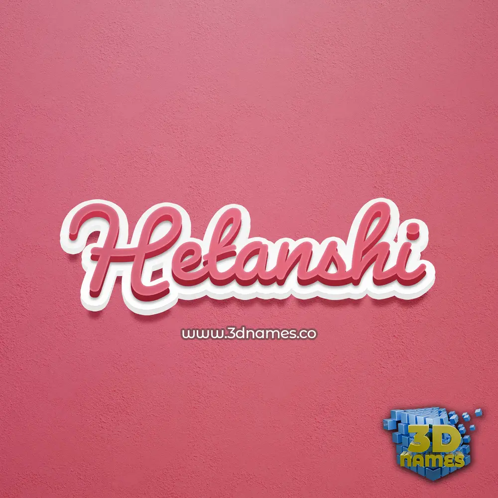 hetanshi in Red Scribble style - 3D name wallpaper
