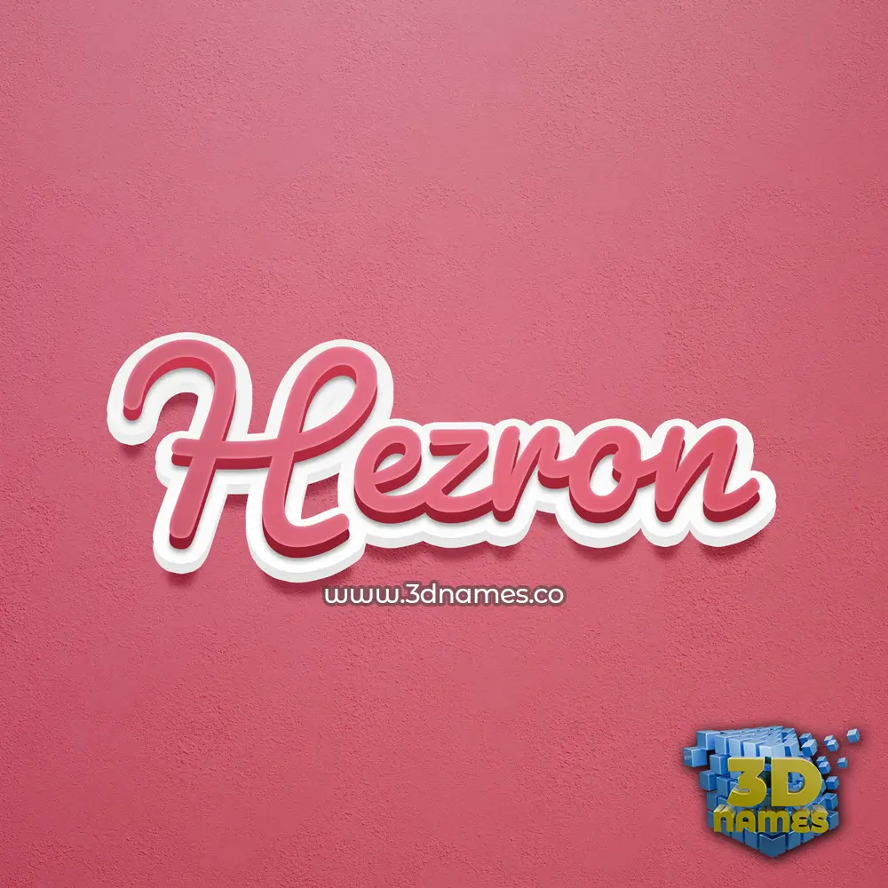 hezron in Red Scribble style - 3D name wallpaper