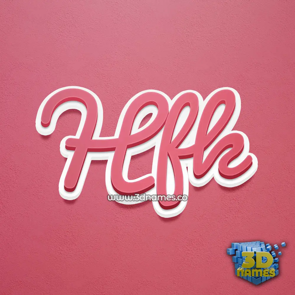 hfk in Red Scribble style - 3D name wallpaper hfk in Red Scribble style - 3D name wallpaper
