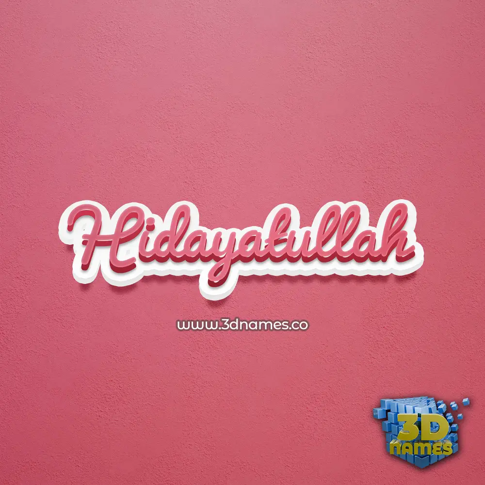 hidayatullah in Red Scribble style - 3D name wallpaper
