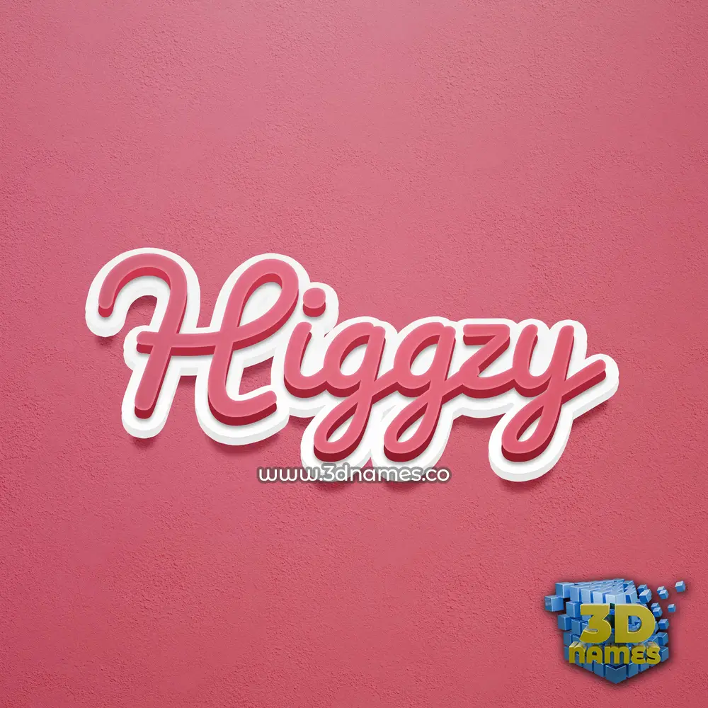 higgzy in Red Scribble style - 3D name wallpaper