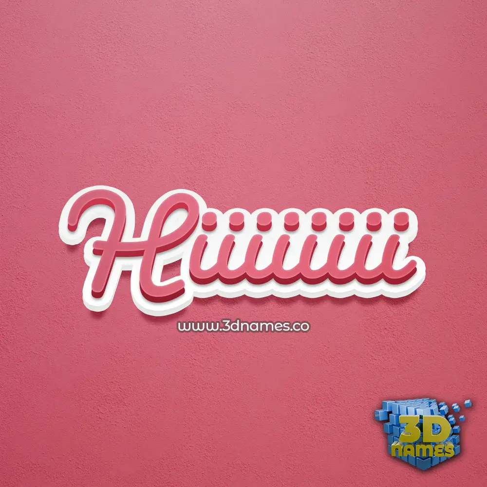 hiiiiiiii in Red Scribble style - 3D name wallpaper hiiiiiiii in Red Scribble style - 3D name wallpaper